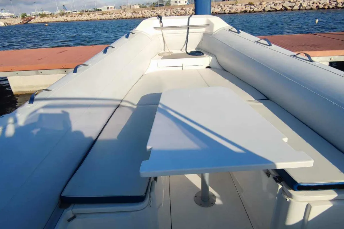 Deck of Wally Gator, a MAR-CO TwentyFive motorboat at Olbia, Italy
