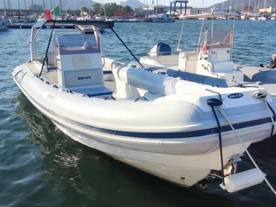 Exterior view of Wally Gator, a MAR-CO TwentyFive motorboat at Olbia, Italy