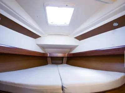 Cabin on Afroditi, a Jeanneau Sun Odyssey 39 DS sailboat at Palairos, Greece