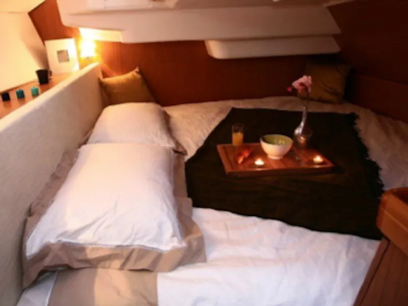 Cabin on Afroditi, a Jeanneau Sun Odyssey 39 DS sailboat at Palairos, Greece