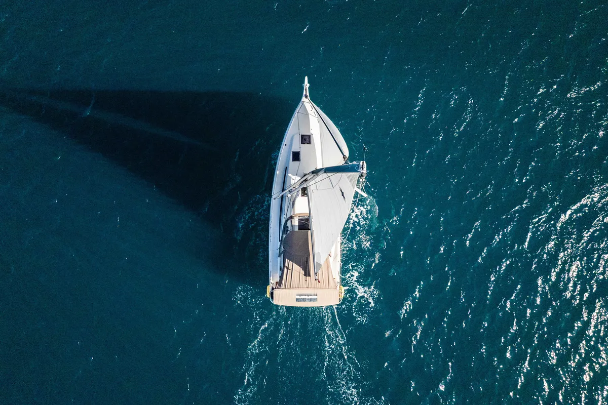Exterior view of Calypso Express, a Jeanneau Sun Odyssey 380 sailboat at Road Town, British Virgin Islands