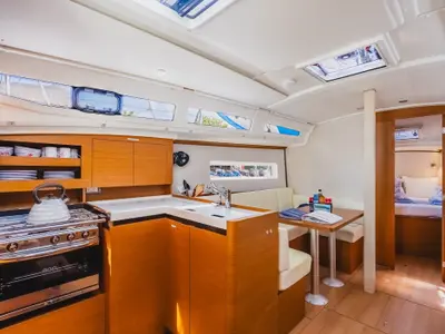 Galley of Calypso Express, a Jeanneau Sun Odyssey 380 sailboat at Road Town, British Virgin Islands
