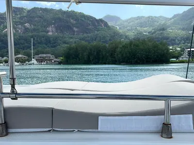 Neza, a Fountaine Pajot Astrea 42 Quatuor catamaran at Roche Caiman, Seychelles