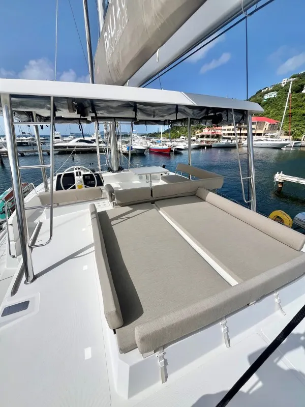 Cockpit of Sea Dog, a Bali 4.6 catamaran at Parham Town, British Virgin Islands
