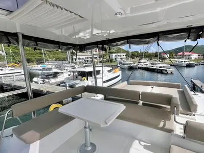 Deck of Sea Dog, a Bali 4.6 catamaran at Parham Town, British Virgin Islands