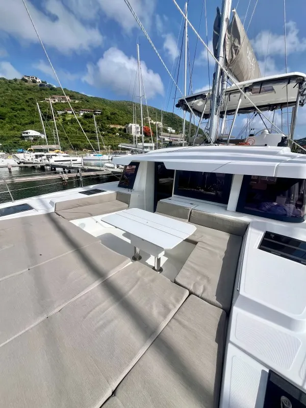 Deck of Sea Dog, a Bali 4.6 catamaran at Parham Town, British Virgin Islands