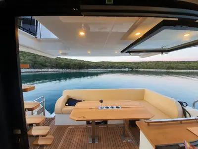 Blue Lagoon II, a Sealine F430 motor yacht at Grad Pula, Croatia