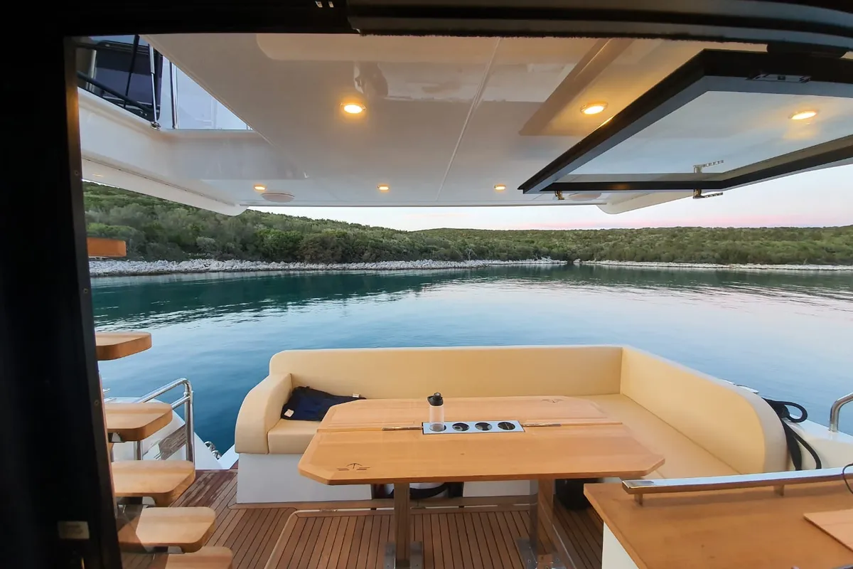 Blue Lagoon II, a Sealine F430 motor yacht at Grad Pula, Croatia