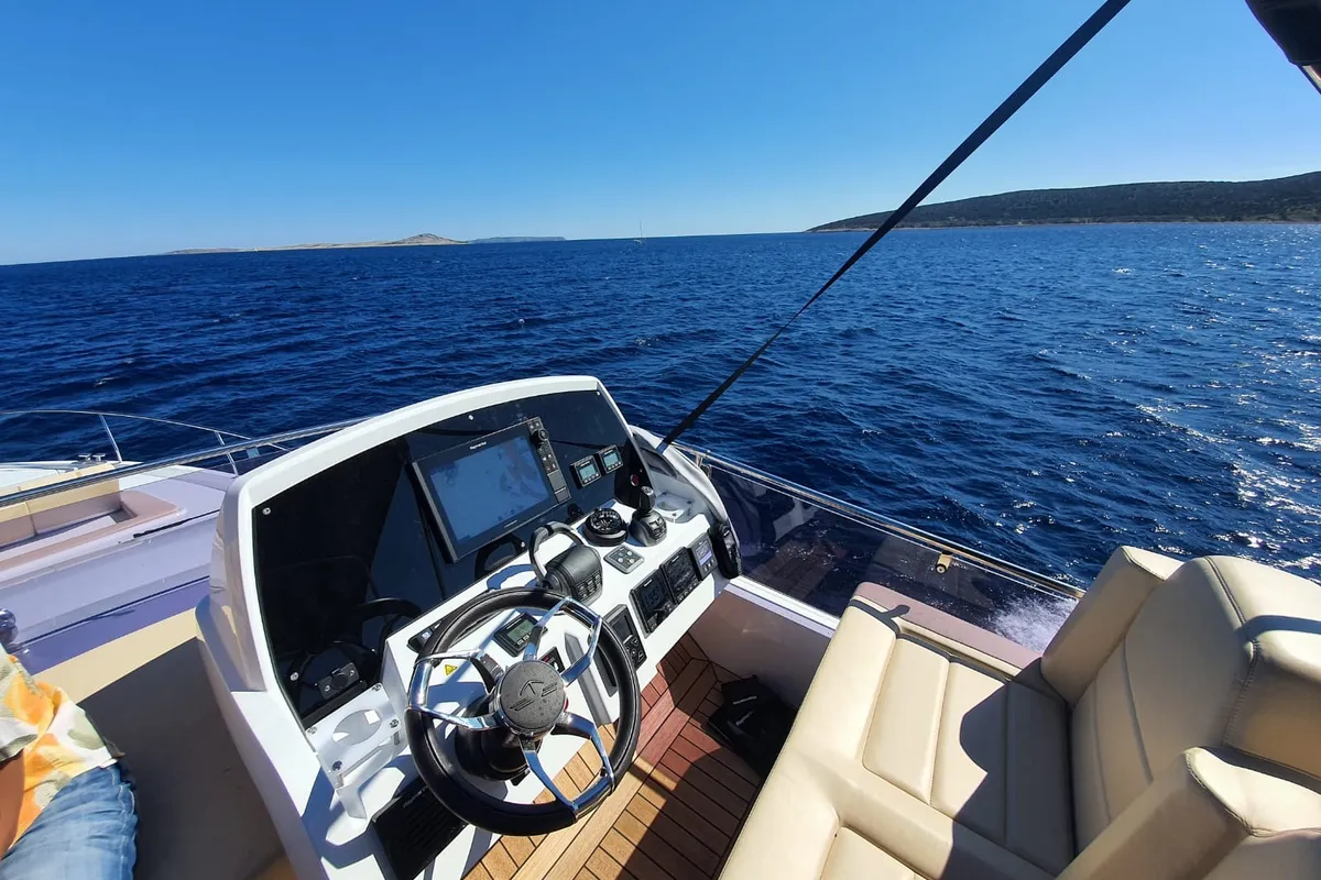 Blue Lagoon II, a Sealine F430 motor yacht at Grad Pula, Croatia