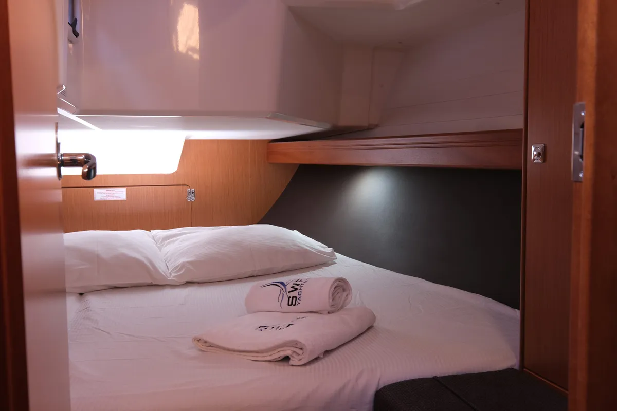 Cabin on Crush, a Bavaria Cruiser 37 sailboat at Fethiye, Turkey