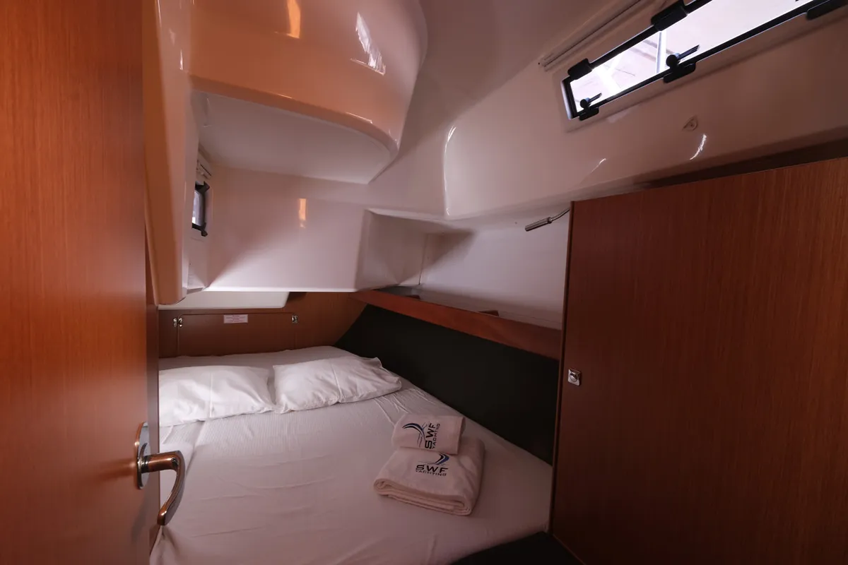 Cabin on Crush, a Bavaria Cruiser 37 sailboat at Fethiye, Turkey