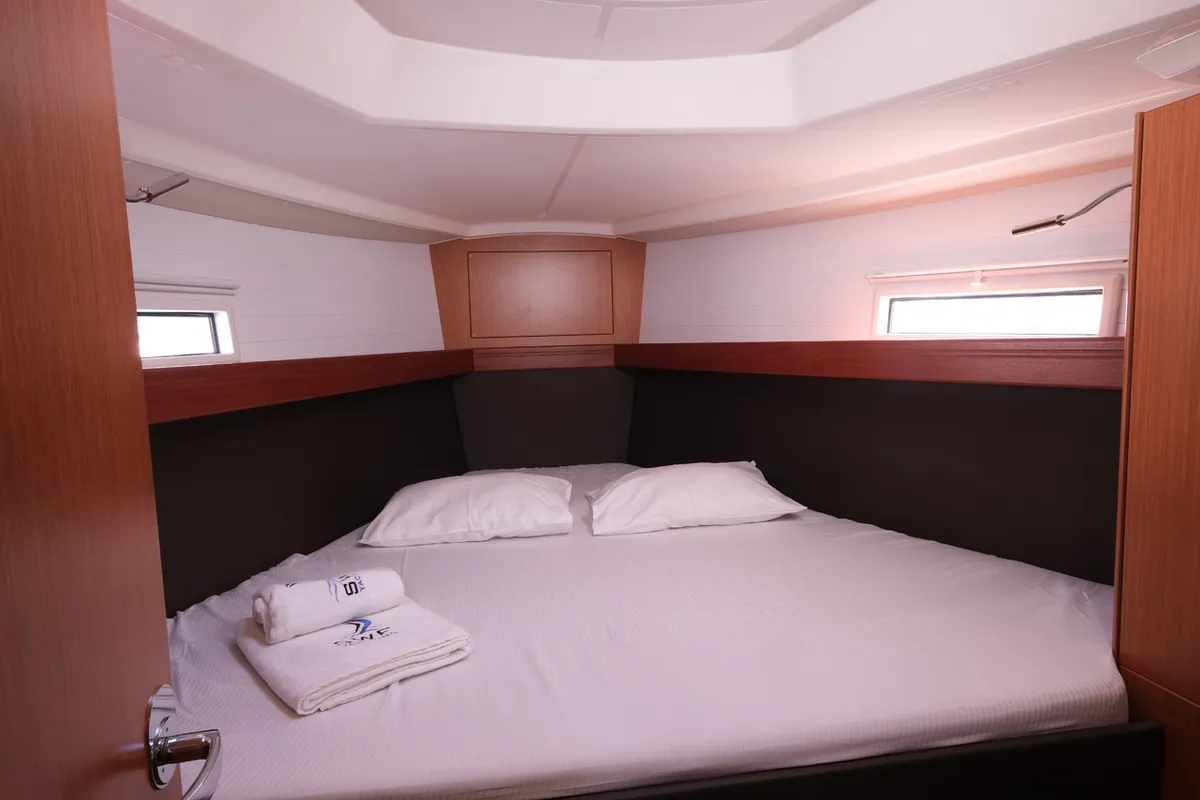 Cabin on Crush, a Bavaria Cruiser 37 sailboat at Fethiye, Turkey