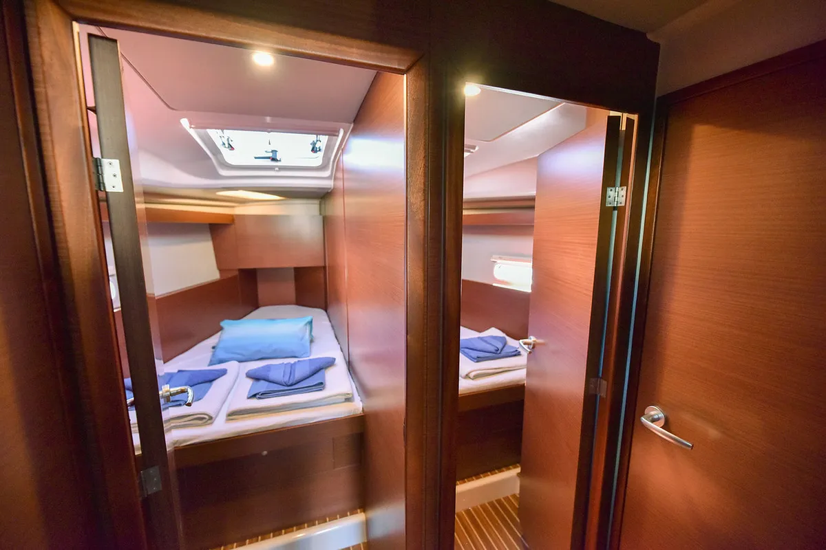 Cabin on Gobun, a Hanse 458 sailboat at Fethiye, Turkey