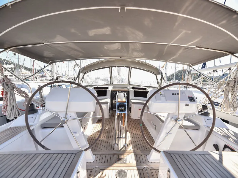 Cockpit of Gobun, a Hanse 458 sailboat at Fethiye, Turkey