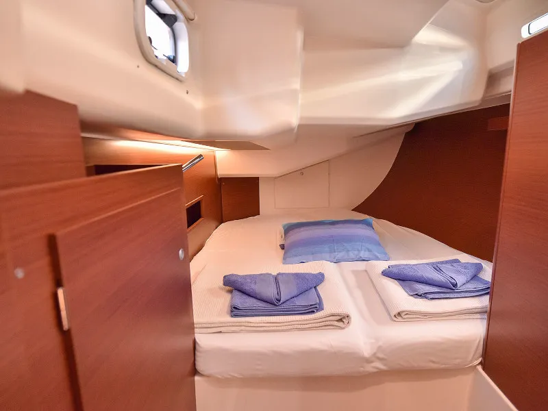 Cabin on Gobun, a Hanse 458 sailboat at Fethiye, Turkey