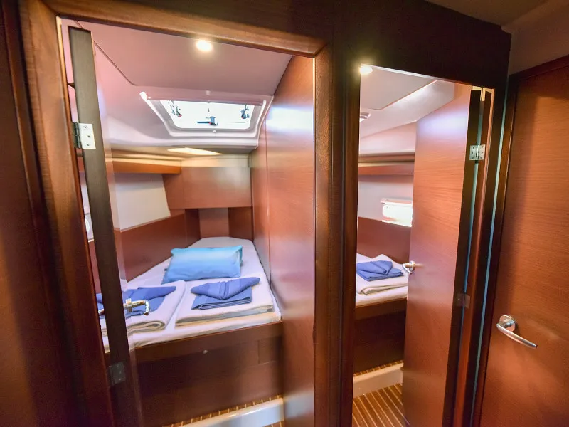 Cabin on Gobun, a Hanse 458 sailboat at Fethiye, Turkey
