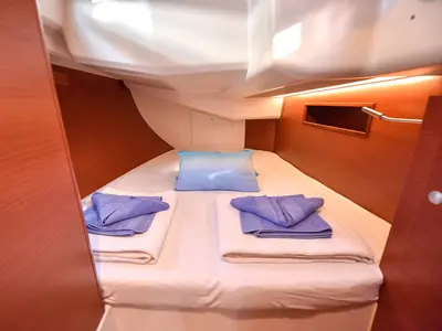 Cabin on Gobun, a Hanse 458 sailboat at Fethiye, Turkey