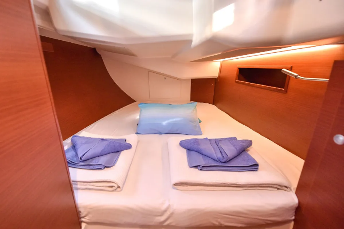 Cabin on Gobun, a Hanse 458 sailboat at Fethiye, Turkey
