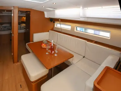 Salon of Nygma Prime, a Jeanneau Sun Odyssey 490 sailboat at Kaštela, Croatia
