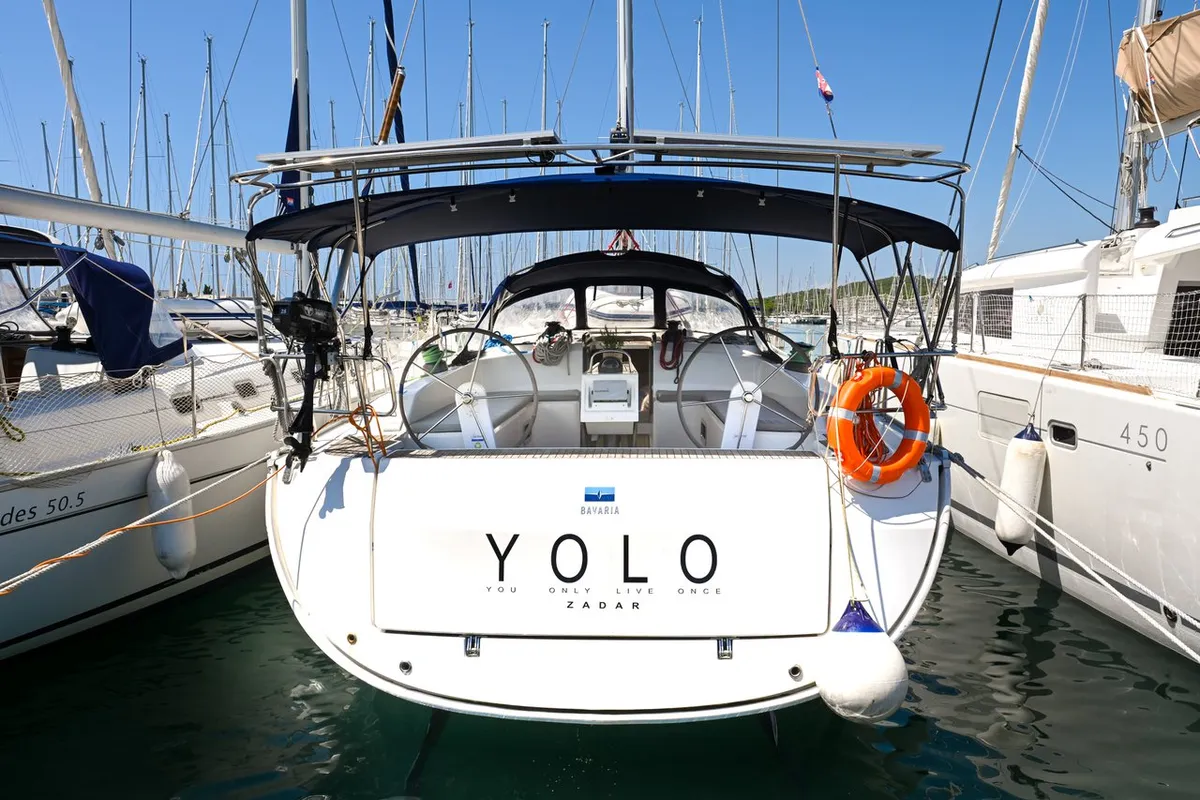 Yolo, a Bavaria Cruiser 51 sailboat at Općina Sukošan, Croatia