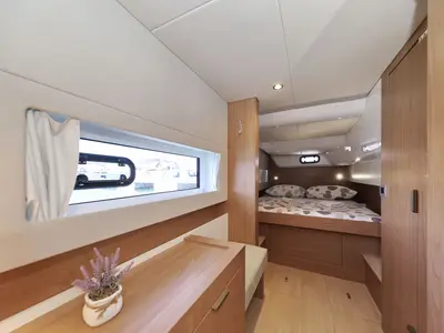 Cabin on Le Petite Prince, a Bali Catsmart OW catamaran at Grad Kaštela, Croatia