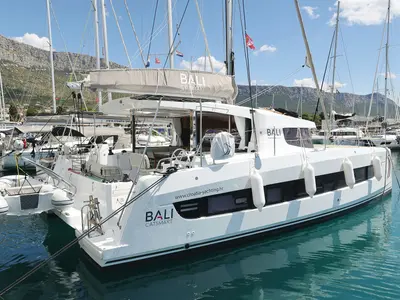 Deck of Le Petite Prince - OW, a Bali Catsmart OW catamaran at Kaštela, Croatia