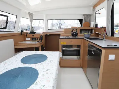 Galley of Gold Kiss, a Excess 11 - 4 + 1 + 1 cab. catamaran at Split, Croatia