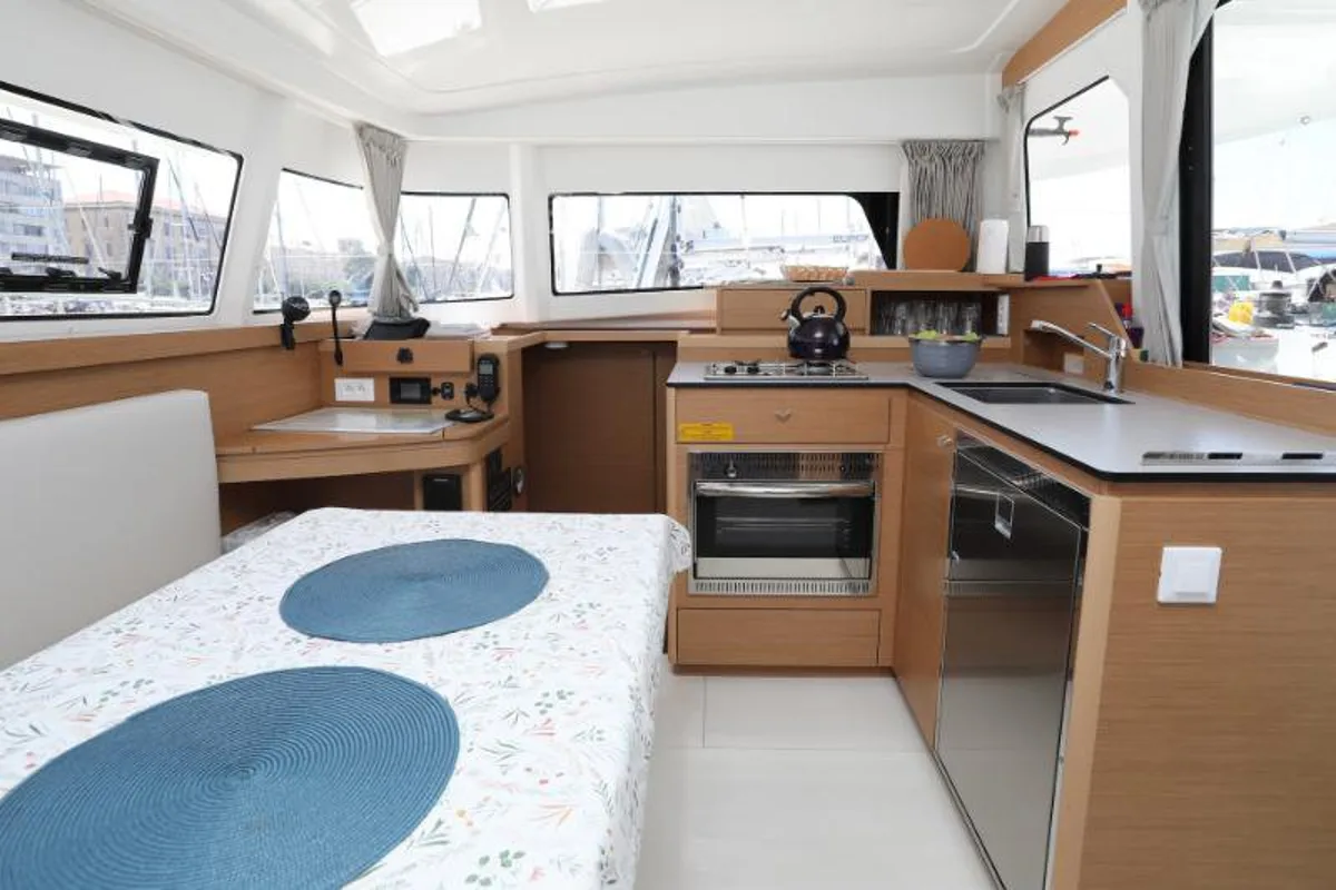 Galley of Gold Kiss, a Excess 11 - 4 + 1 + 1 cab. catamaran at Split, Croatia