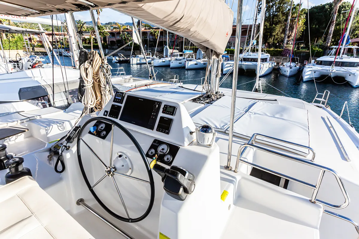 Oblivion Planet, a Dufour 48 Catamaran catamaran at Palermo, Italy