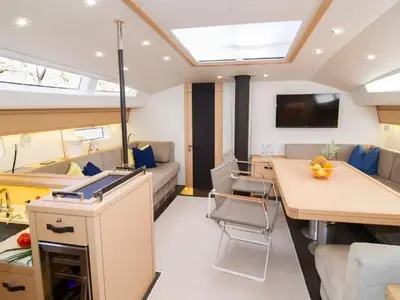 Salon of Aria, a Jeanneau 64 sailboat at Grad Pula, Croatia