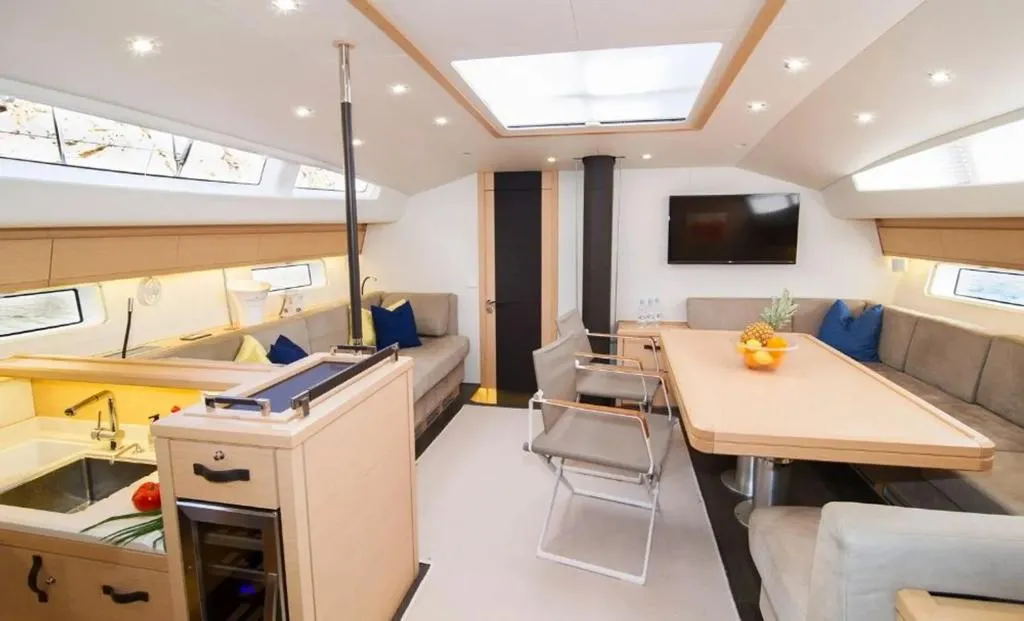 Salon of Aria, a Jeanneau 64 sailboat at Grad Pula, Croatia