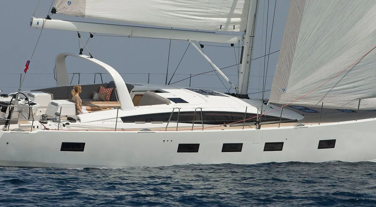 Exterior view of Aria, a Jeanneau 64 sailboat at Grad Pula, Croatia