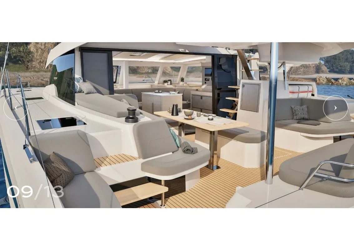 FP 44, a Fountaine Pajot New 44 catamaran at es Jonquet, Spain