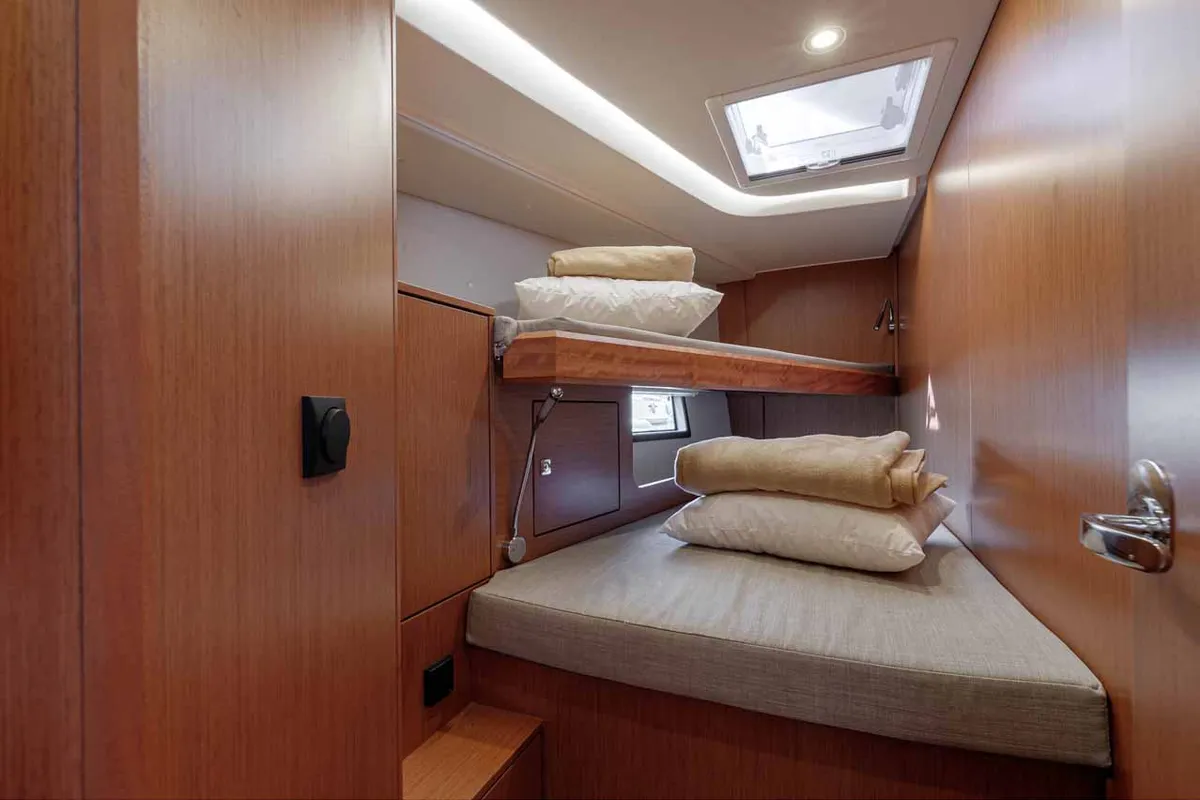 Cabin on Deep Blue, a Bavaria C45 sailboat at Municipal Unit of Lefkada, Greece