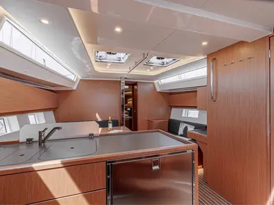 Galley of Deep Blue, a Bavaria C45 sailboat at Municipal Unit of Lefkada, Greece