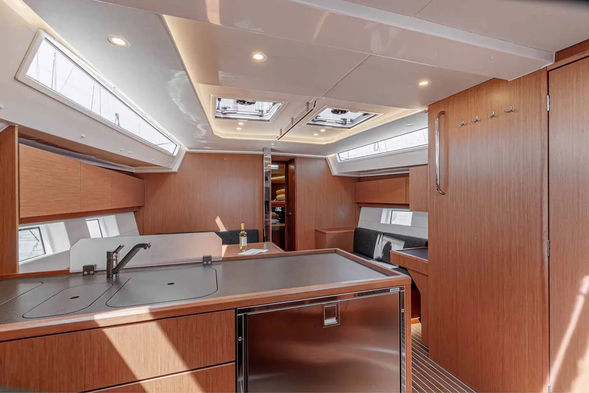 Galley of Deep Blue, a Bavaria C45 sailboat at Municipal Unit of Lefkada, Greece