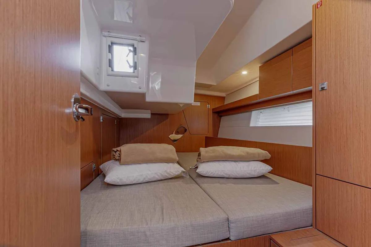 Cabin on Deep Blue, a Bavaria C45 sailboat at Municipal Unit of Lefkada, Greece