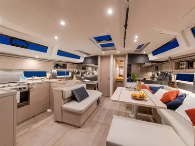 Salon of Moorings 52.4 Club, a Jeanneau Sun Odyssey 52.2 sailboat at Road Town, British Virgin Islands