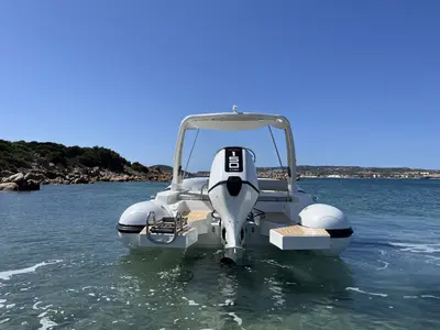 Uno, a Altamarea Wave 23 motorboat at Cannigione, Italy