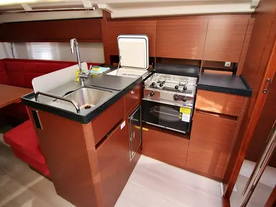 Galley of Eva, a Hanse 418 sailboat at Sukošan, Croatia