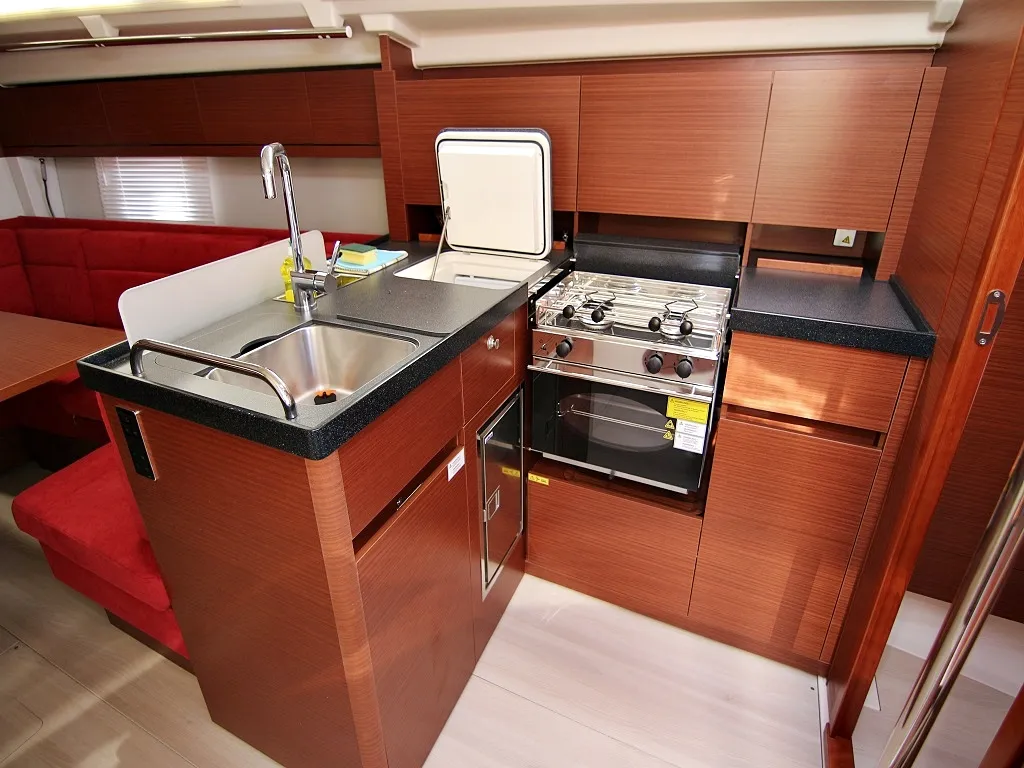 Galley of Eva, a Hanse 418 sailboat at Sukošan, Croatia