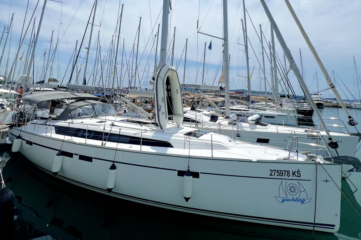 Exterior view of Amazing Grace, a Bavaria Cruiser 46 sailboat at Kaštela, Croatia