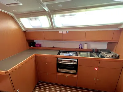 Galley of Amazing Grace, a Bavaria Cruiser 46 sailboat at Kaštela, Croatia