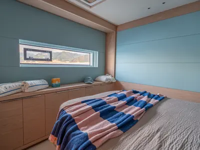 Cabin on Sailuxe - Gloria, a Lagoon Sixty 5 catamaran at Olbia, Italy