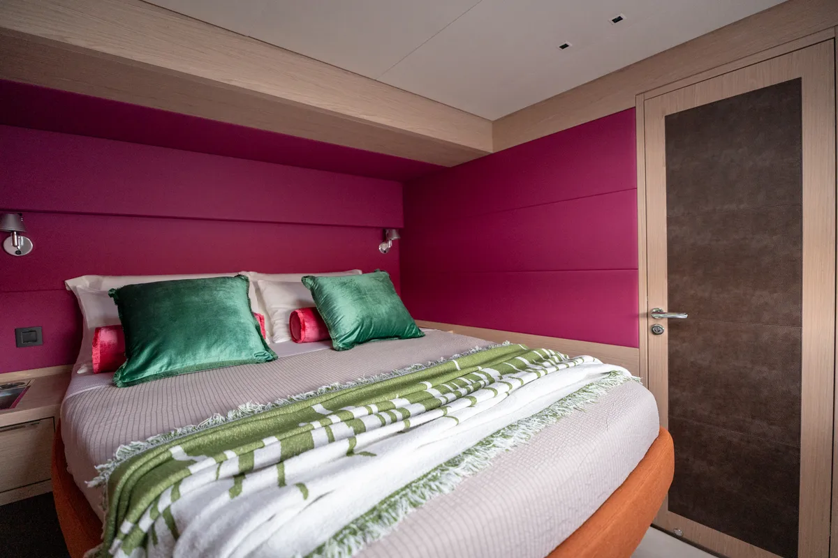 Cabin on Sailuxe - Gloria, a Lagoon Sixty 5 catamaran at Olbia, Italy