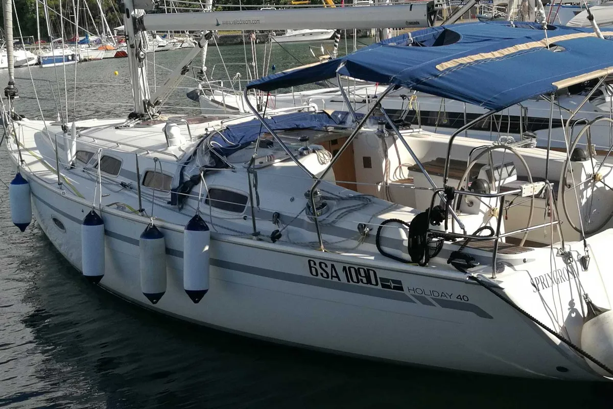 Springrose, a Bavaria 40 Cruiser sailboat at Rodi Garganico, Italy