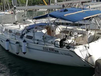 Springrose, a Bavaria 40 Cruiser sailboat at Rodi Garganico, Italy