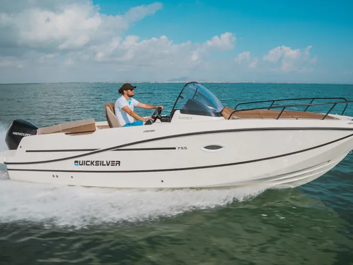 Exterior view of Quicksilver Activ 755 Sundeck, a motorboat at Trogir, Croatia