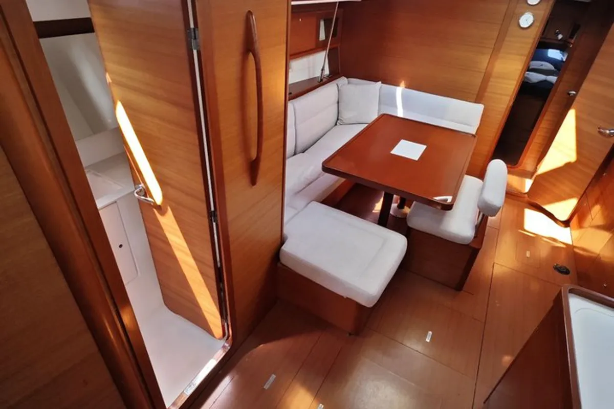 Deck of Grace, a Dufour 450 GL sailboat at Fethiye, Turkey