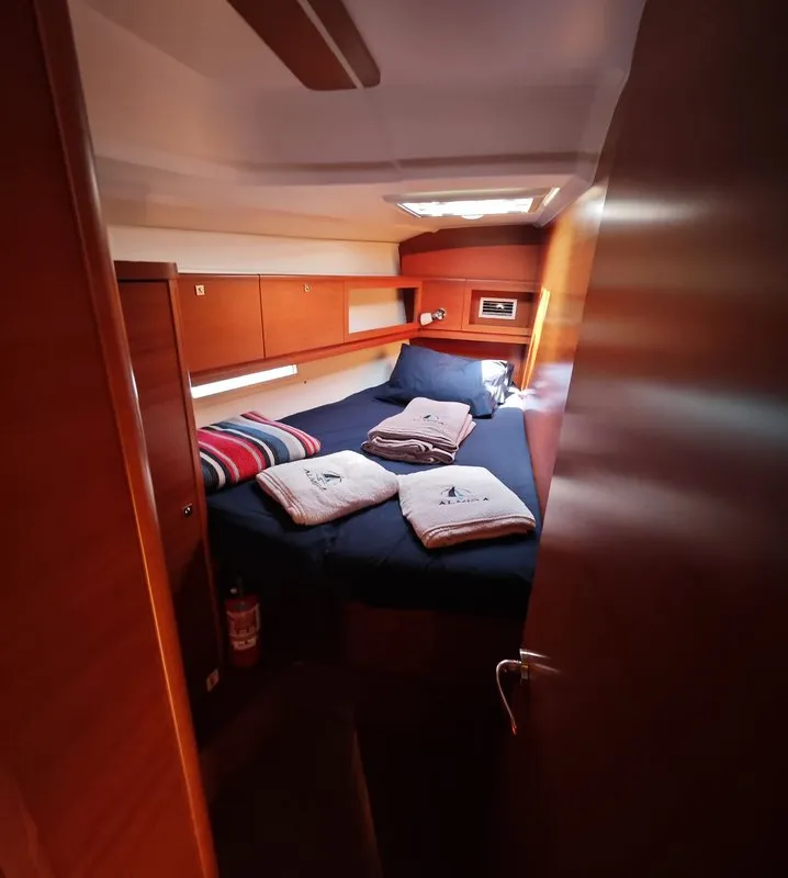 Cabin on Grace, a Dufour 450 GL sailboat at Fethiye, Turkey